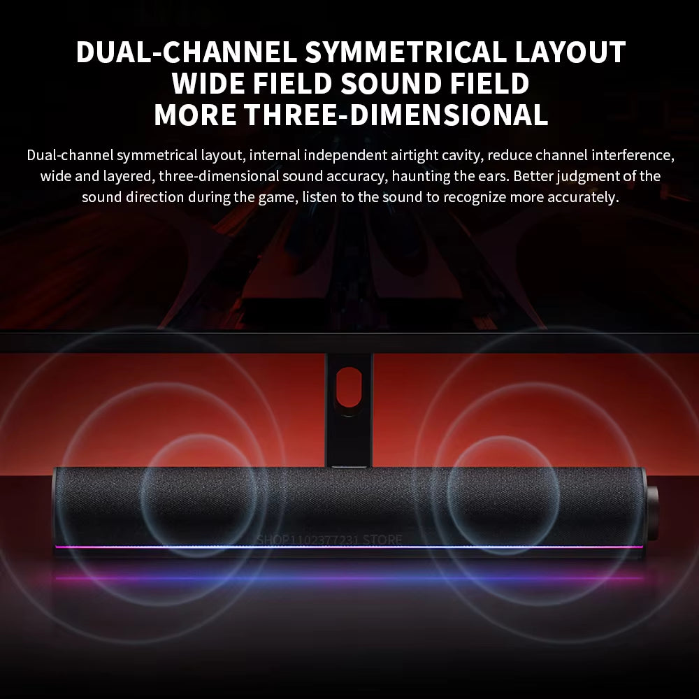 New Redmi Computer Speaker Fourunit Twochannel Stereo RGB Ambient Light Bluetooth 50 Builtin Microphone Knob Control